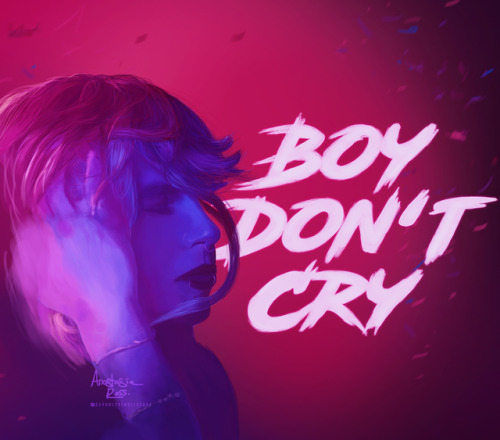 ‘BOY DON’T CRY’Close up look for my digital poster.Original size: darkness
