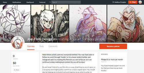 joe-fish-design: So I made a Patreon… …and I know its not much to look at, but fo