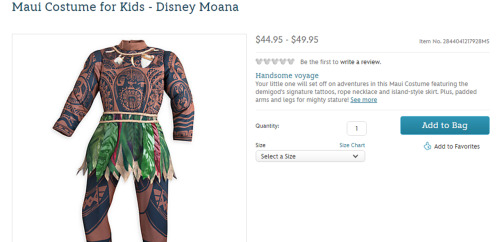 senator-awesomesause:micdotcom:Disney’s new Maui costume lets kids pretend to be PolynesianThe Disne