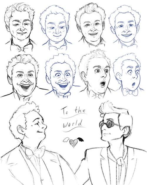 Aziraphale study and stylization practice.  There’s this magical subtle expressiveness to Michael Sh