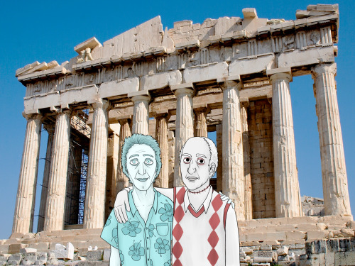 things-chelidon-draws:When I was in Greece I couldn’t help picturing the Dead Romans in a trip to mo