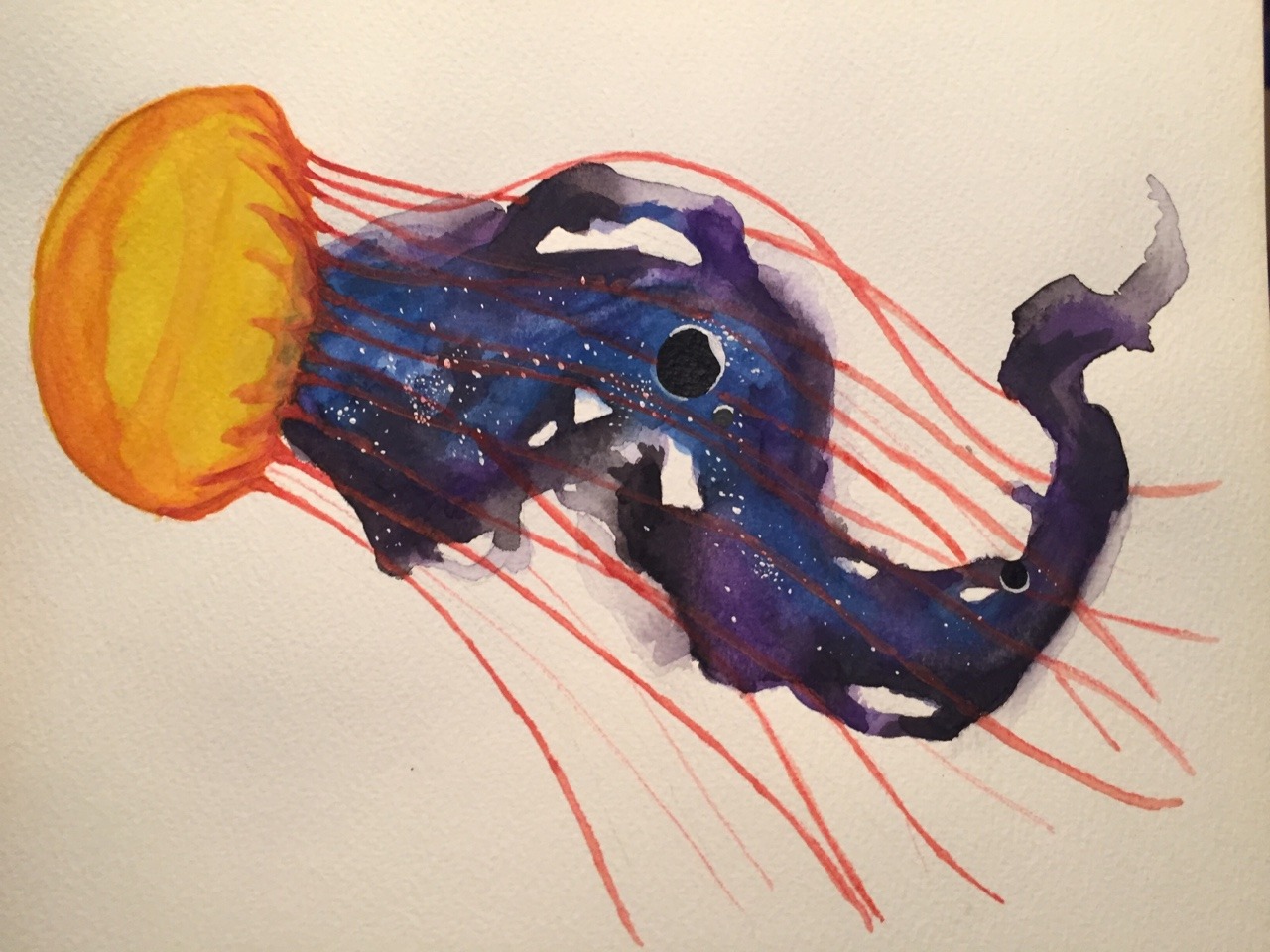 navarrok:  Cosmic Jellyfish original art.