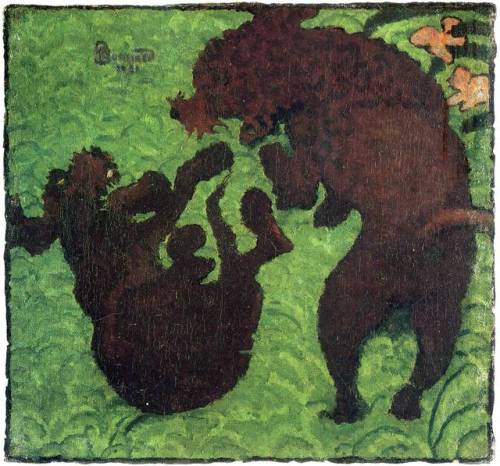 artist-bonnard:Two Poodles, 1891, Pierre BonnardSize: 36.3x39.5 cmMedium: oil on canvas