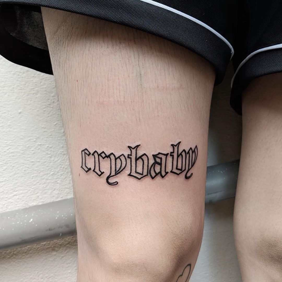 Crybaby lettering tattoo crybaby tattoo tattooist tattooing  tattoolettering tattoolining  YouTube