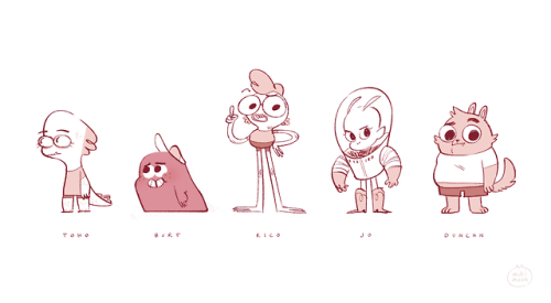 A lineup of summer camp movie monster pals from a project with @thetobor!