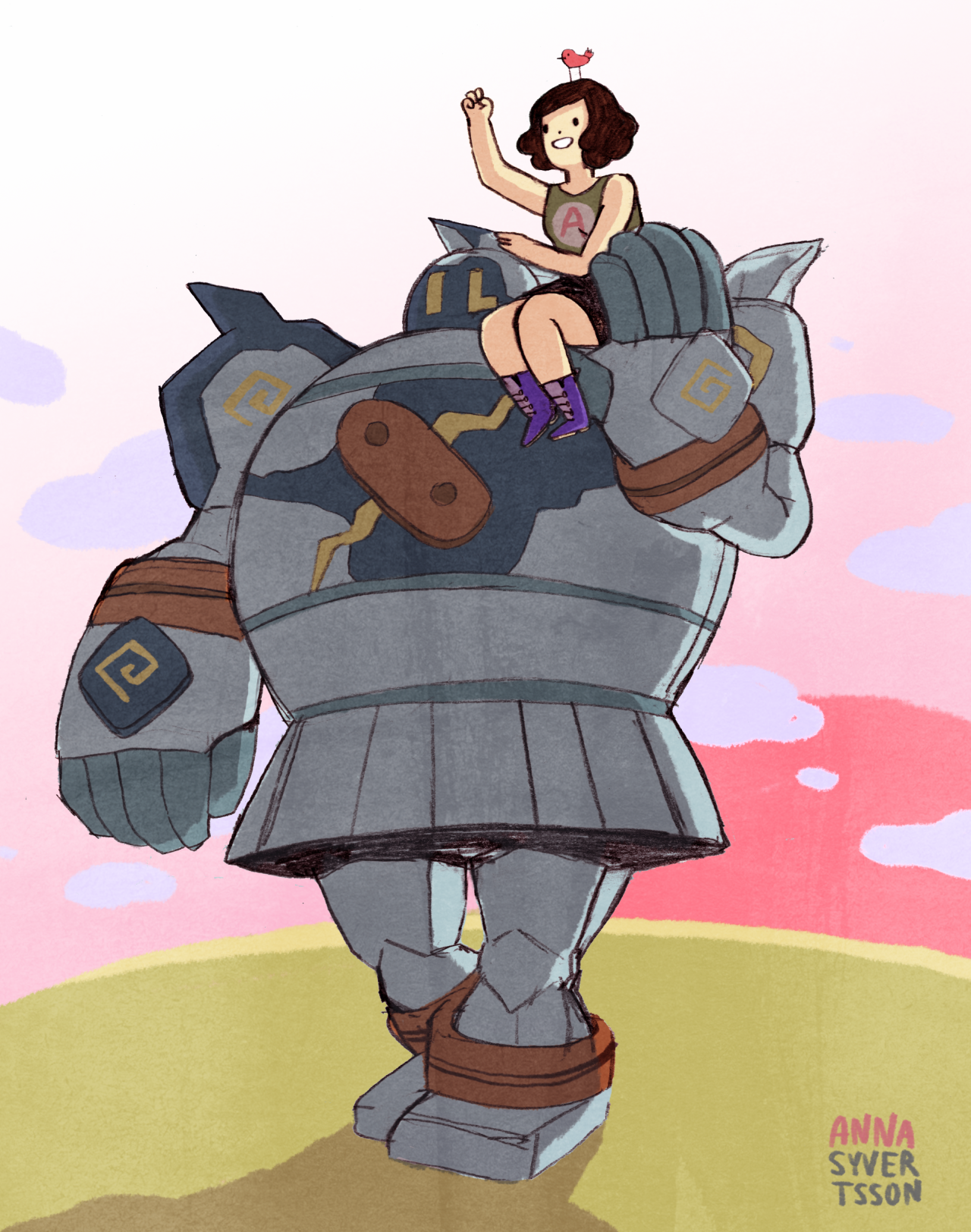annavonsyfert:  Me and Golurk!! Golurk is cool and cute. 