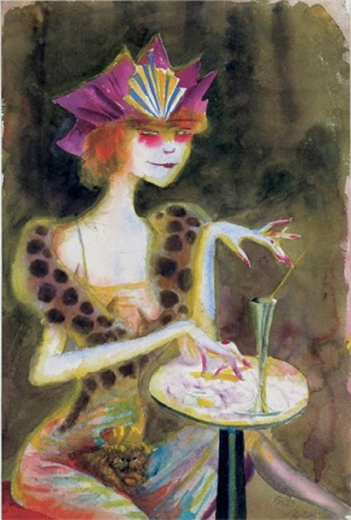 Mieze, Evening in the Café  -  Otto Dix 1923German  1891-1969