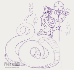 weasselk:Lamia Priest OC, Patreon reward.