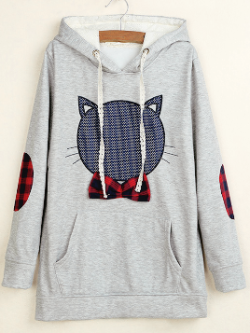 watashi-akuma:    ♡  Cat Print Hoodie 