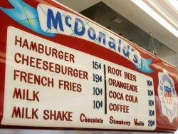 ruinedchildhood:  1960s McDonald’s menu.