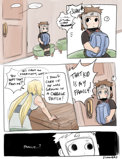 sloaners: Tsunade adopts Tenzo, a comic. A gift for @kiro-sveta