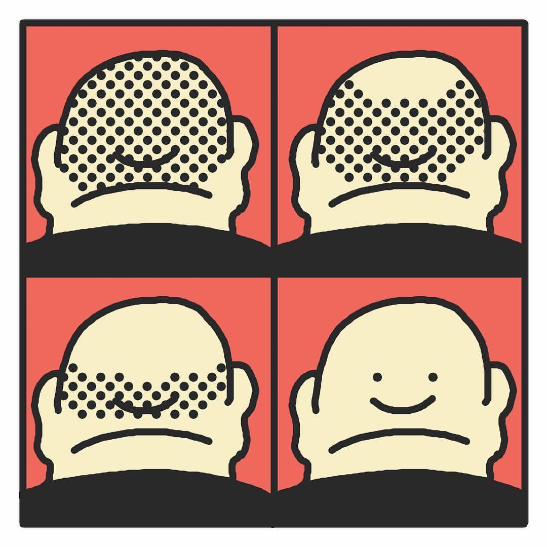 HAIRDRESSEMENT 💇‍♂️ #illustration #hair #hairstyles #smilhair #smile #smiley #bald #baldness #comics #comicstrip #red