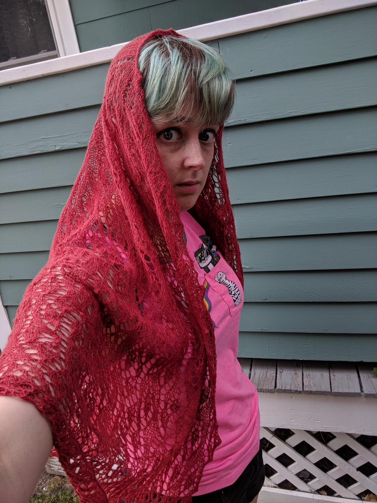 I made a Big Elaborate Lace Thing! it’s so big! and so lacy!
ravelry project link here: weirwood shawl