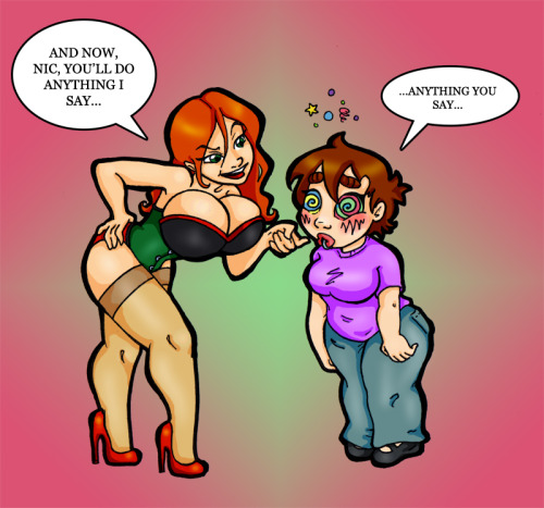 hypnodomme:  femdom hypnosis art by fatbottomedgirl 