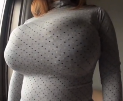 smushedbreasts:  giant breasts smushed in a tight turtleneck!!  http://smushedbreasts.tumblr.com/