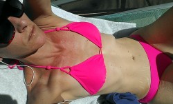 bakedhoney:  Had to cut my pool time short. I have some trees to pick up before he changes his mind.   Damn. What a hot body