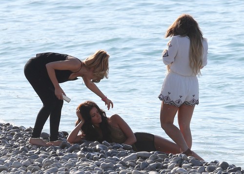 uncensoredmodels:  Lucy Mecklenburgh see-through swimsuit pics.