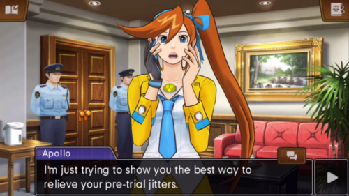 The beginning of an adorable partnership. Dual Destinies’s repeated depictions of coping mechanisms 