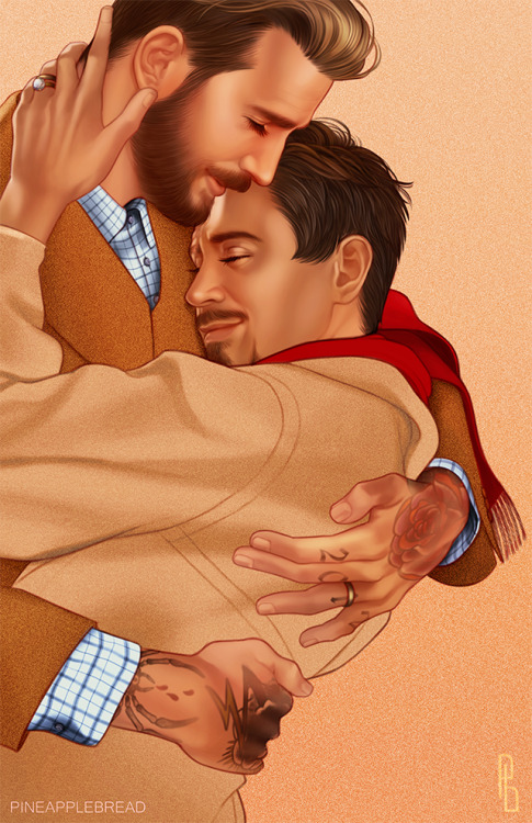 pineapplebread:Can I offer you some happy Steve and Tony Tattoo AU in this trying time?Inspired by v