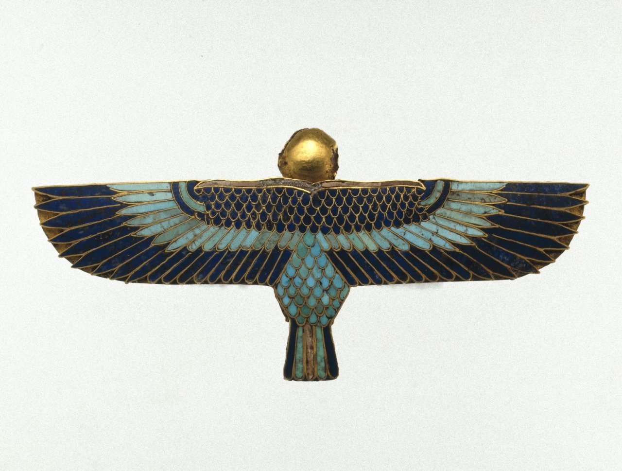ancientart:  Amulet in the Form of a Ba as Human-Headed Bird. Egyptian, Late Period