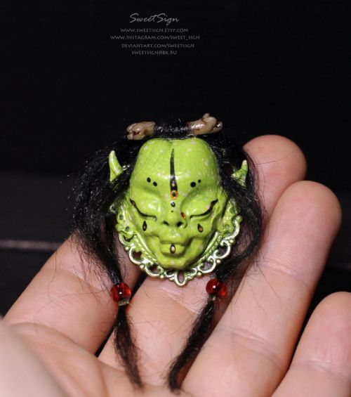 Lady Orc, one of the two new brooches available on my Etsy and Bearpile, links are in my profile. #o