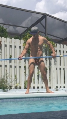 exposedhotguys:  I’m getting the pool ready