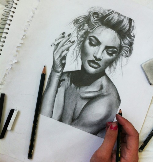 dopeangel: My drawing of Candice Swanepoel! check out my instagram for more @loldelainy