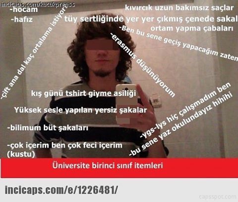 Üniversite birinci sınıf...