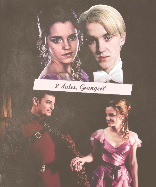 thegirlincendio:Draco/Hermione/Krum - requested by diarycrux“I expected better of Gryffindor’s