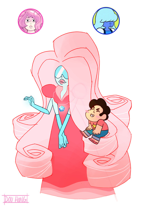 dou-hong:  Rose Quartz fusions!I don’t have names for these guys, any suggestions?