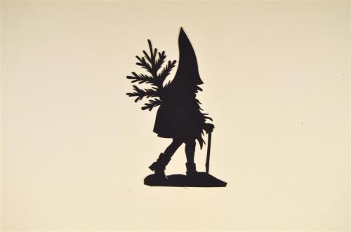 Emil Lohse, Silhouette cutting Wichtel, a german x-mas dwarf, early 20th century. Saxony. Via skd-on