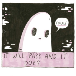 dollhospitaljournal:  thesadghostclub:  I know this one is hard to believe sometimes   💜💜   A panel from a comic from Thought’s From a Sad Ghost   store//facebook//instagram//twitter// pinterest     [image description: somber looking ghost on