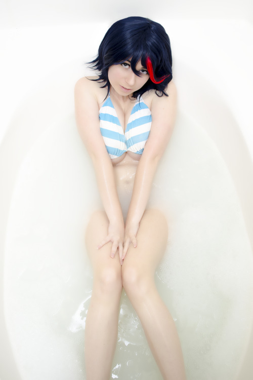 usatame:  My newest Solo Donation Set is now available! <3Ryuko enjoys a nice bath in her shimapan <3 even angry tomboys enjoy a relaxing bath once in a while~This image set contains 61 images of me in, stripping, and out of the cosplay <3and