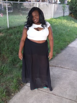 bigbeautifulblackgirls:  Gained so much confidence with this! Crop top- Fashion to Figure Skirt- Fashion to Figure Shoes- Shoedazzle IG: @mautumn_ &lt;3