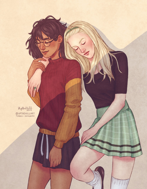 upthehillart:Some female!Drarry