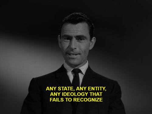 wackd:handblogfortherecentlydeceased:“The Obsolete Man,” The Twilight Zonerod serling says fuck amer