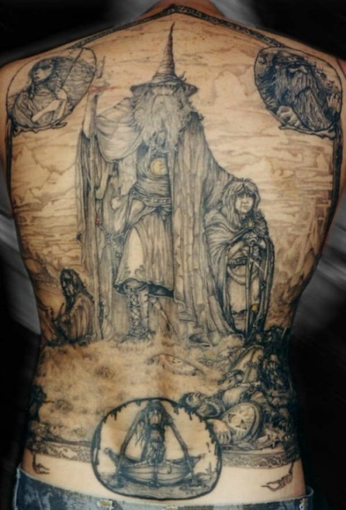 Porn photo dorkly:  Incredible Gandalf Back Tattoo There