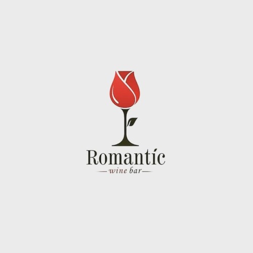nr1-logo-design-inspiration: Romantic - wine bar | logo design concept ♡♥♡