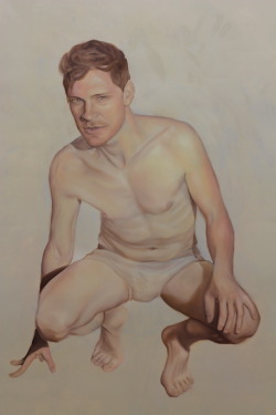 Matthewconwayart:  Matthewconwayart:patrick. 48 In. X 36 In. Oil On Paper.  Looking