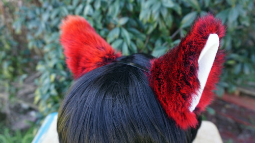  Cat/Fox Headband Ears More short fur ears! This is the red chinchilla fabric. (:See something you l