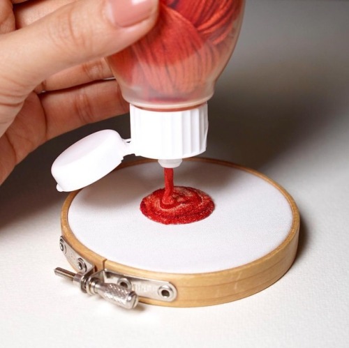 itscolossal:Miniature Embroideries by ipnot Transform Thread into Delicious Designs WHAT THE FUCK I 