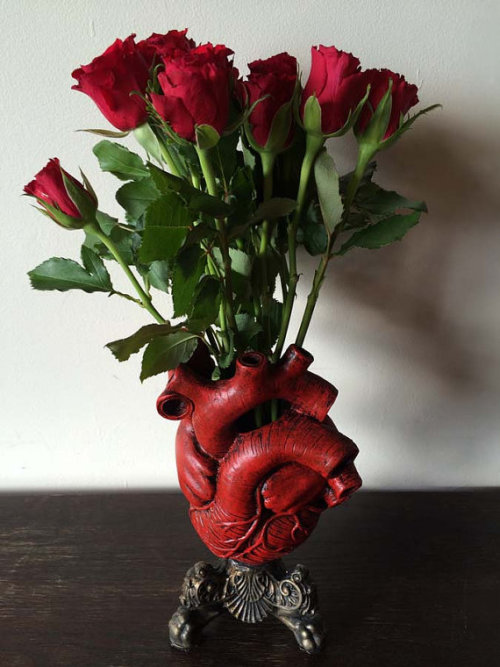 thegoblinmarketofficial:  Anatomical Heart Vase, Red Finish and Anatomical Heart Vase, Pewter FinishBy Dellamorte & Co.Available here: https://www.etsy.com/listing/189493225/anatomical-heart-vase-red-finish?ref=shop_home_active_5