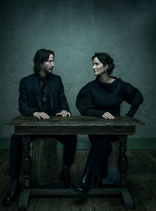 shesnake:Carrie-Anne Moss & Keanu Reeves photographed by Dan Winters for Entertainment Weekly, D