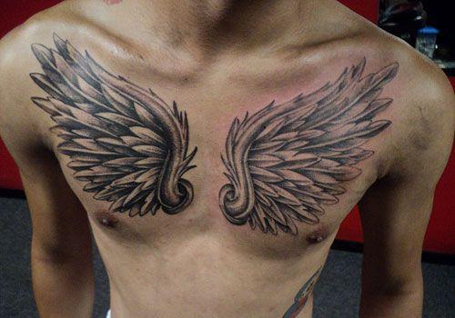 tattooedbodyart:  It is not uncommon to see guys wearing angel wing tattoos nowadays. Here are 40 gorgeous angel wing tattoos for men. #28 is a must-see! Read more: 40 Gorgeous Angel Wing Tattoos For Menimage source: tattooeve.com