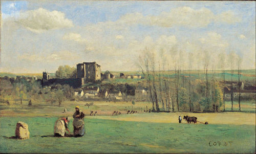 Jean Baptiste-Camille Corot - Landscape of La Ferte-Milon1860 / oil on canvas / 23.7 cm x 39.3 cm / 