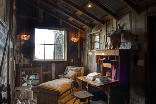 Rustic + Cozy Reading Room (Napa Valley, CA) - “Deconstruction of a favorite old barn. The bar