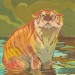 jo-dracona::rosenkranz-does-things:bath time[id: a gouache painting of a wet tiger