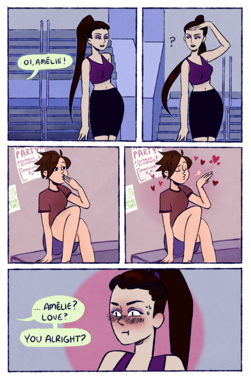 adriedraws:  highschool au?? highschool au!I firmly believe amelie is terrible at affection[do not edit, repost, or steal]   <3 <3 <3 <3