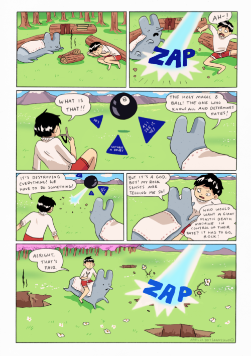 a comic about a boy and his pet rock for my final for my storytelling class! we had to do a comic se