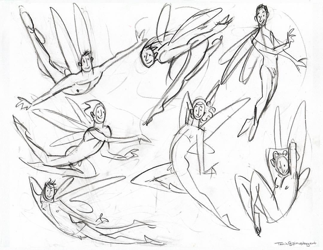pinupboyart:Fairy sketches #pinupboys #fairies #fairy #wings #men #manly #malefigure